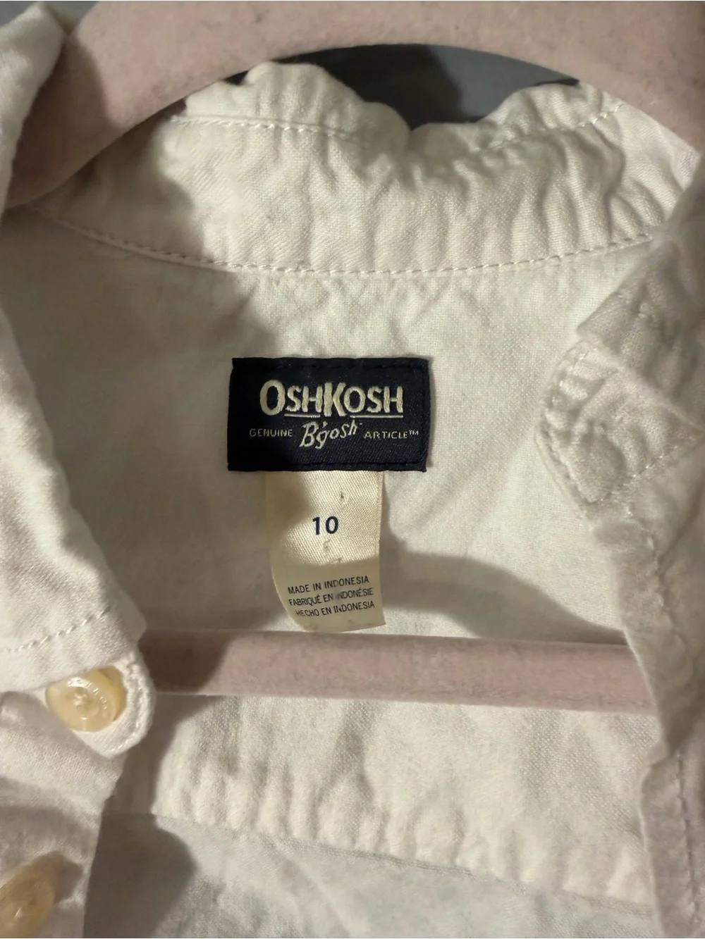 OshKosh B'gosh White Long-Sleeve Button-Down Shirt